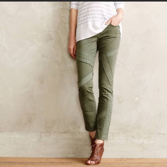 Anthropologie Pants - ANTHROPOLOGIE Pilcro Green Patch Pants